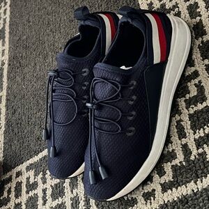 Tommy Hilfiger Navy Sneakers with Red & White Heel Stripe